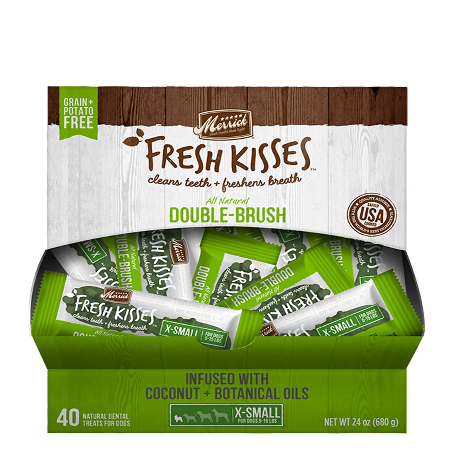 Merrick Fresh Kisses Coconut Oil For Extra Small Dogs (7-17 lb), 40-Count