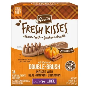 Merrick Fresh Kisses Pumpkin & Cinnamon Large Dog Dental Dog Treats, 14-Count