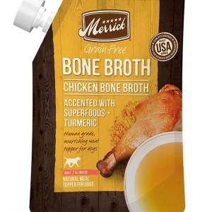 Merrick Grain-Free Chicken Bone Broth Dog Food Topper, 7 oz, 14 ct