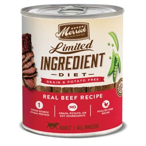 Merrick Grain-Free Limited Ingredient Diet Real Beef Wet Dog Food, 12.7 oz each, Case of 12