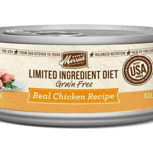 Merrick Grain-Free Limited Ingredient Diet Real Chicken Pate Wet Cat Food, 5 oz each, Case of 24