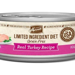 Merrick Grain-Free Limited Ingredient Diet Real Turkey Pate Cat Food, 5 oz each, Case of 24
