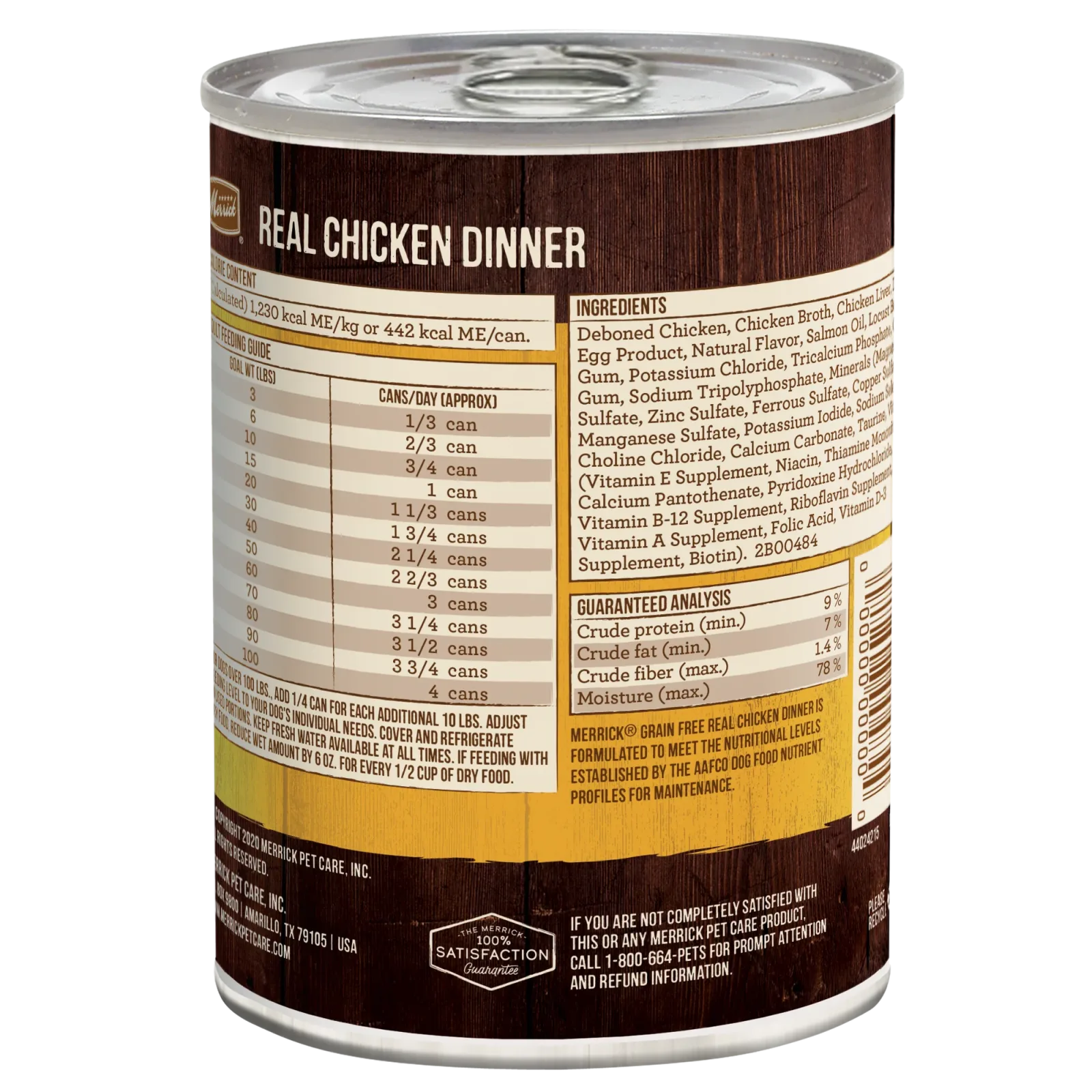 Merrick Grain Free Premium And Natural Canned Dog Food, Soft And Healthy Wet Recipe, Real Chicken Dinner - Image 2