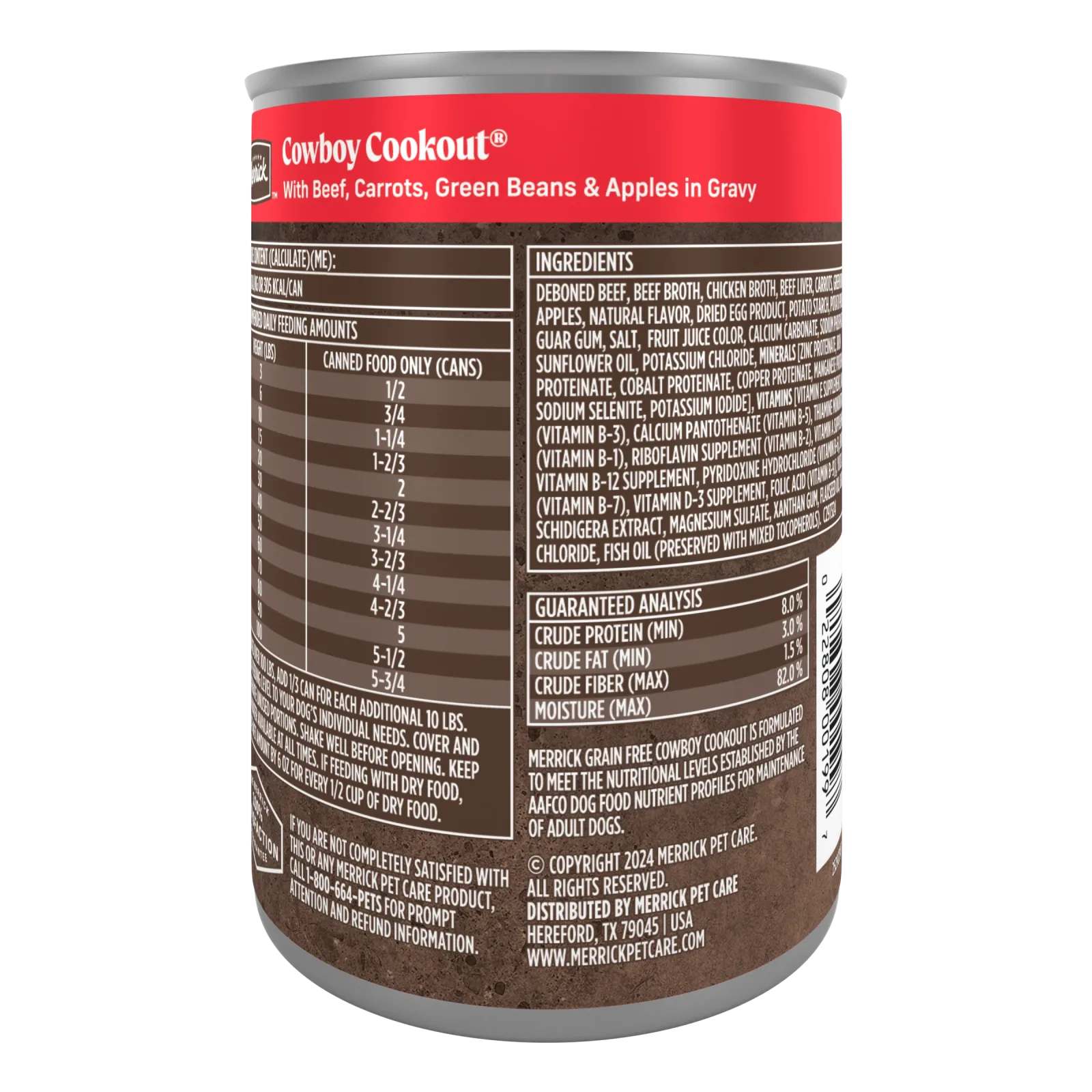 Merrick Grain Free Wet Dog Food, Premium And Wholesome Gluten Free Canned Adult Dog Food, Cowboy Cookout - Image 2