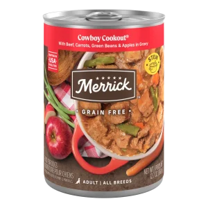 Merrick Grain Free Wet Dog Food, Premium And Wholesome Gluten Free Canned Adult Dog Food, Cowboy Cookout