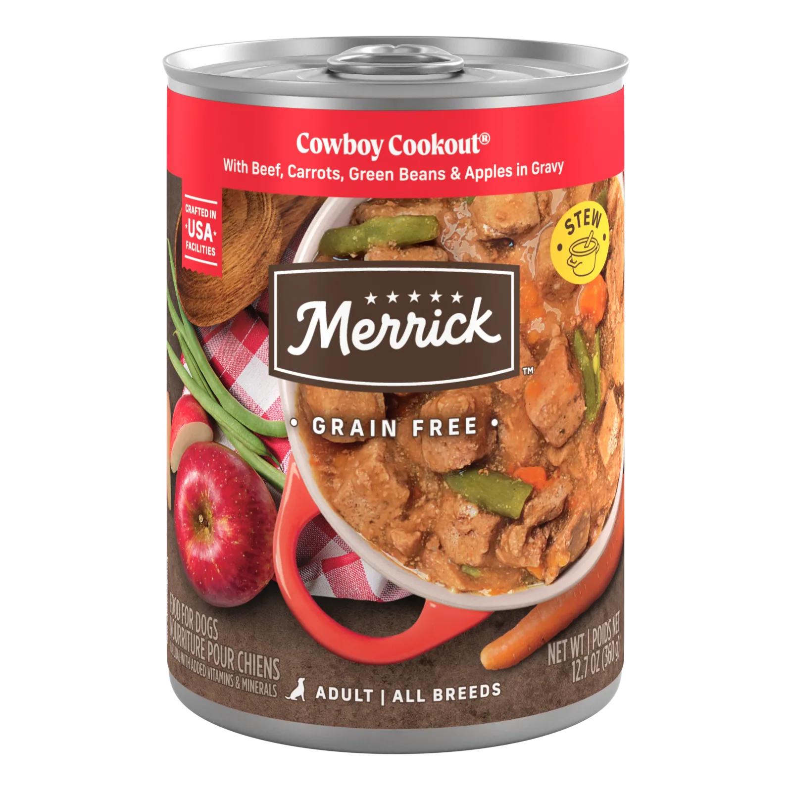 Merrick Grain Free Wet Dog Food, Premium And Wholesome Gluten Free Canned Adult Dog Food, Cowboy Cookout