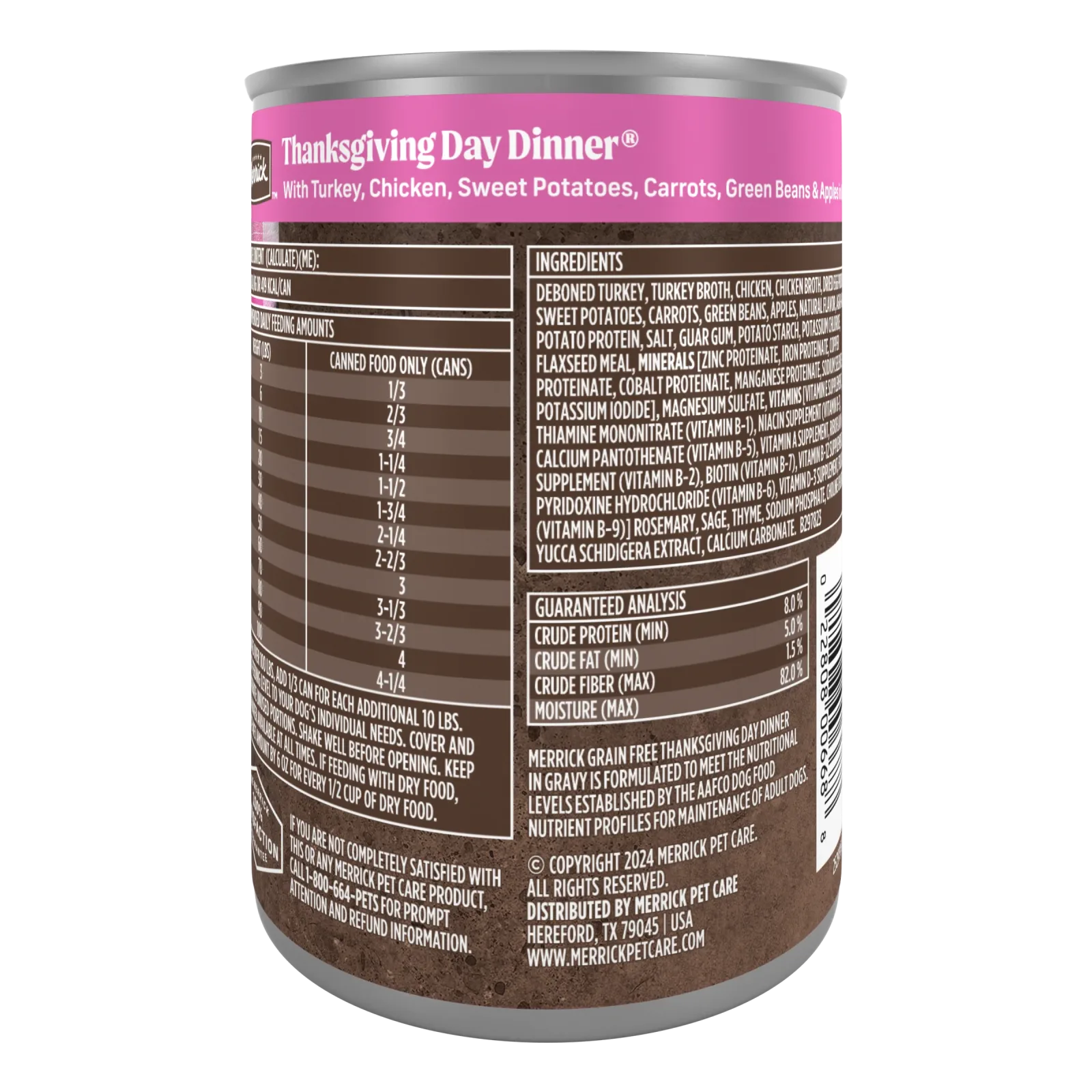 Merrick Grain Free Wet Dog Food, Premium Gluten Free Canned Adult Dog Food, Thanksgiving Day Dinner - Image 2