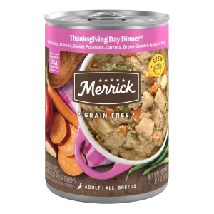 Merrick Grain Free Wet Dog Food, Premium Gluten Free Canned Adult Dog Food, Thanksgiving Day Dinner