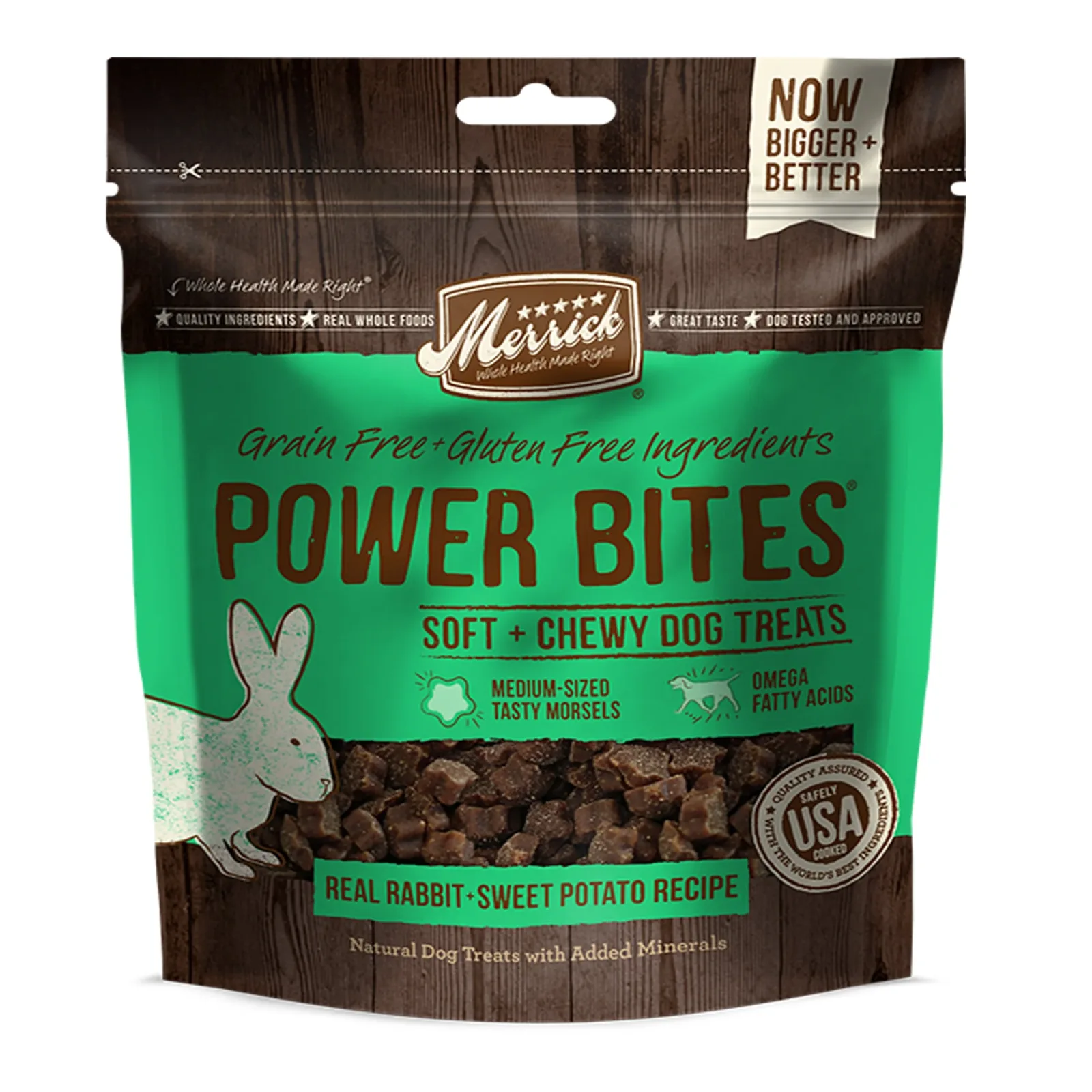 Merrick Power Bites Real Rabbit And Sweet Potato Recipe 6 oz, 6 ct
