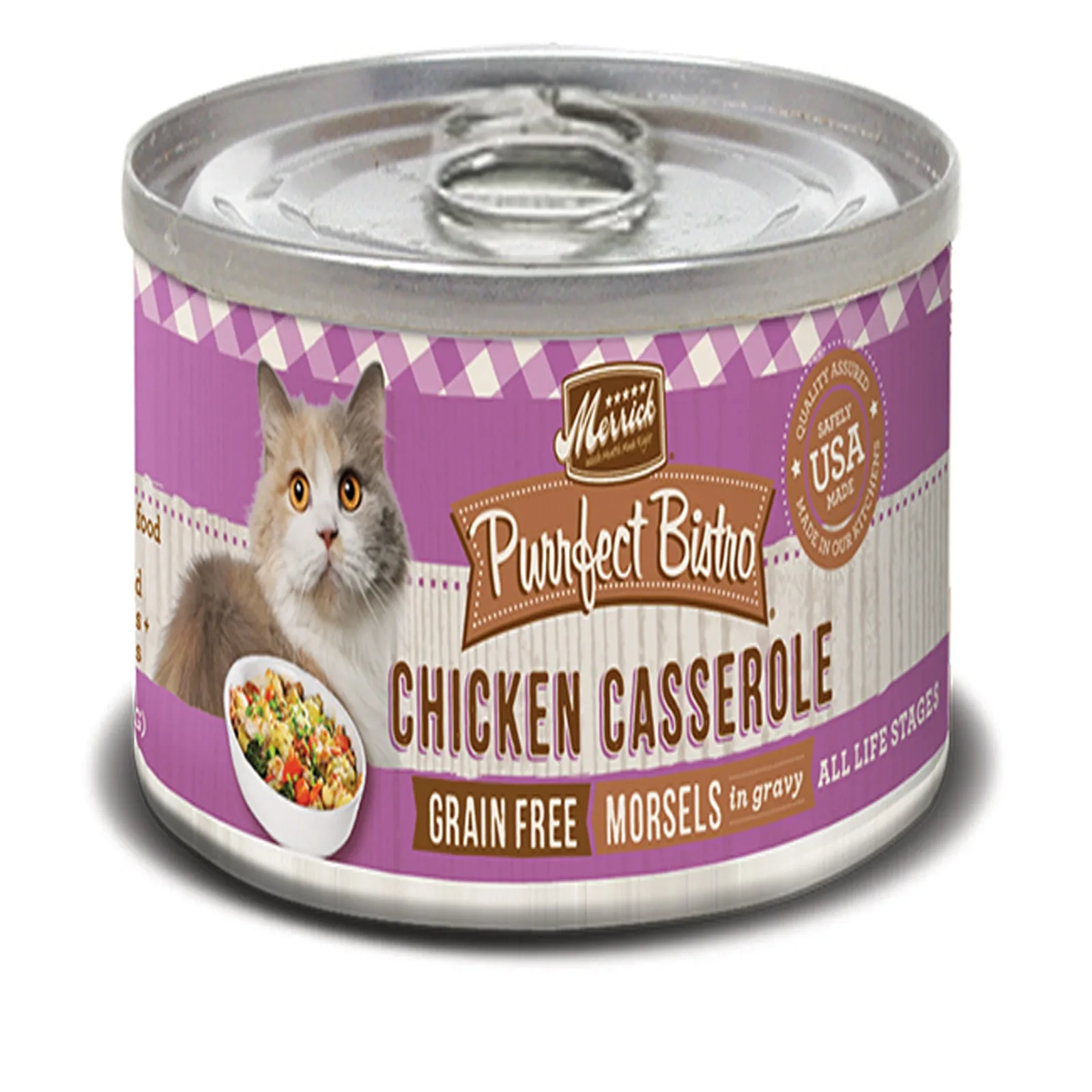 Merrick Purrfect Bistro Chicken Casserole Wet Cat Food, 5.5 oz each, Case of 24