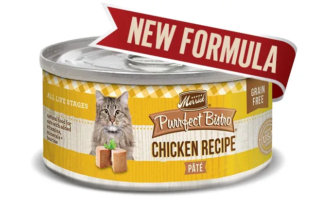 Merrick Purrfect Bistro Chicken Pate Wet Cat Food, 5.5 oz each, Case of 24