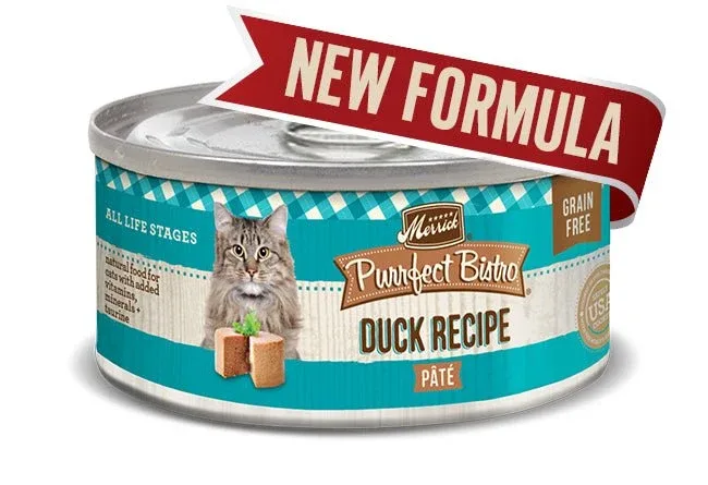 Merrick Purrfect Bistro Duck Pate Wet Cat Food, 5.5 oz each, Case of 24