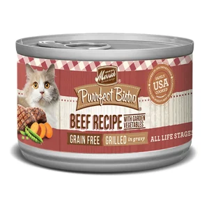 Merrick Purrfect Bistro Grain-Free Beef Pate Wet Cat Food, 5.5 oz each, Case of 24