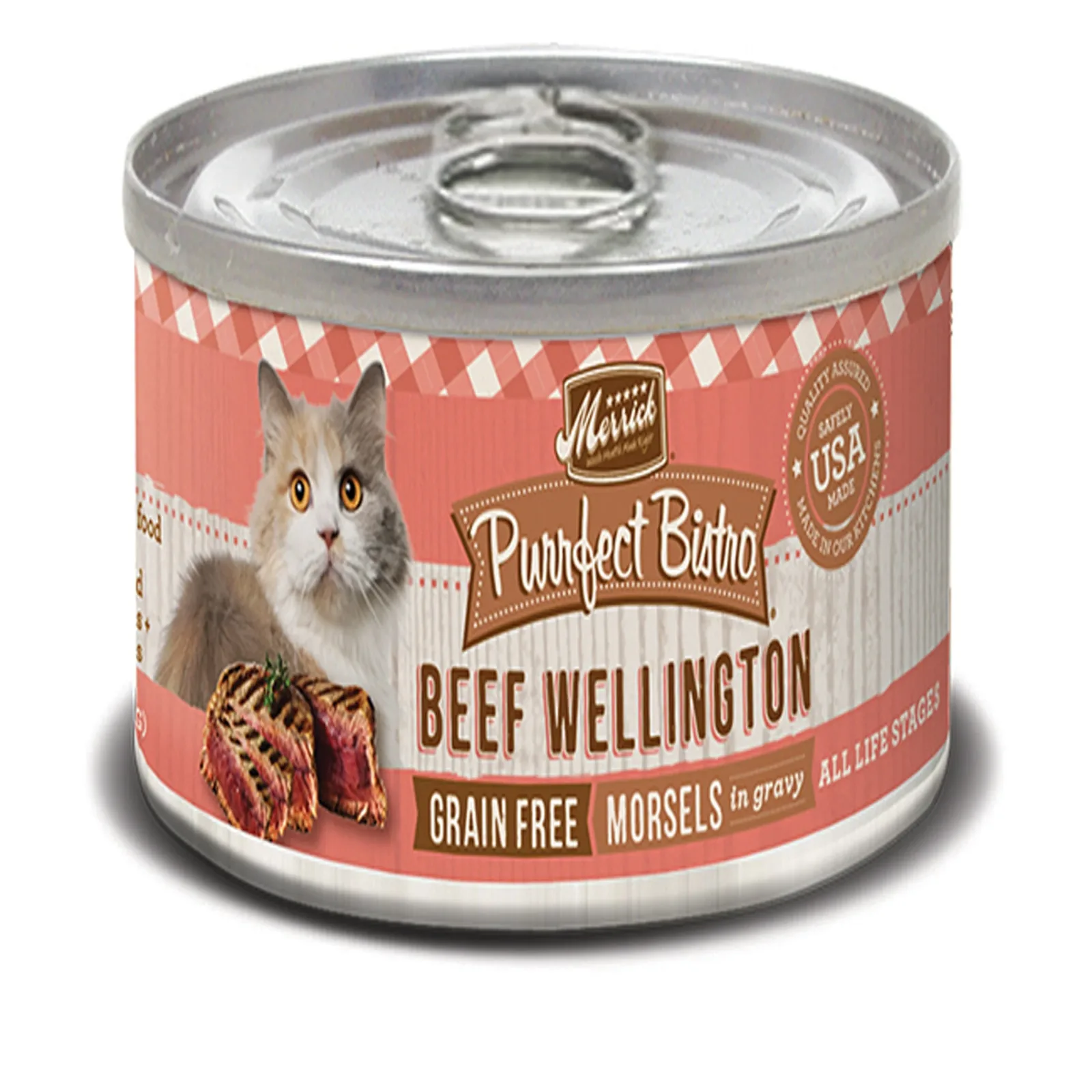 Merrick Purrfect Bistro Grain-Free Beef Wellington Wet Cat Food, 5.5 oz each, Case of 24