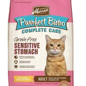 Merrick Purrfect Bistro Grain-Free Dry Cat Food - Complete Care Sensitive Stomach Recipe, 4 lb