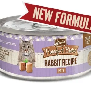 Merrick Purrfect Bistro Rabbit Pate Wet Cat Food, 5.5 oz each, Case of 24