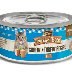 Merrick Purrfect Bistro Surf and Turf Pate Wet Cat Food, 5.5 oz each, Case of 24