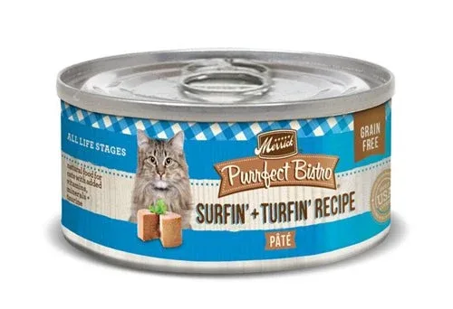 Merrick Purrfect Bistro Surf and Turf Pate Wet Cat Food, 5.5 oz each, Case of 24