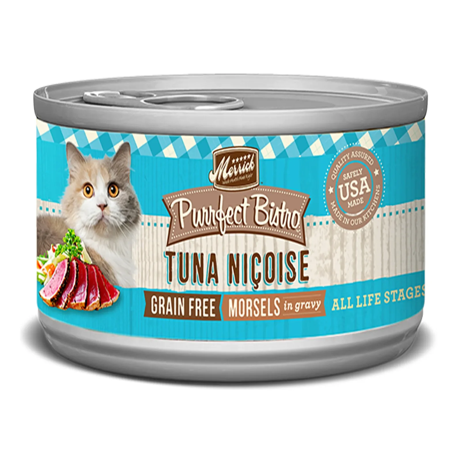 Merrick Purrfect Bistro Tuna Nicoise Morsels in Gravy Wet Cat Food, 3 oz each, Case of 24