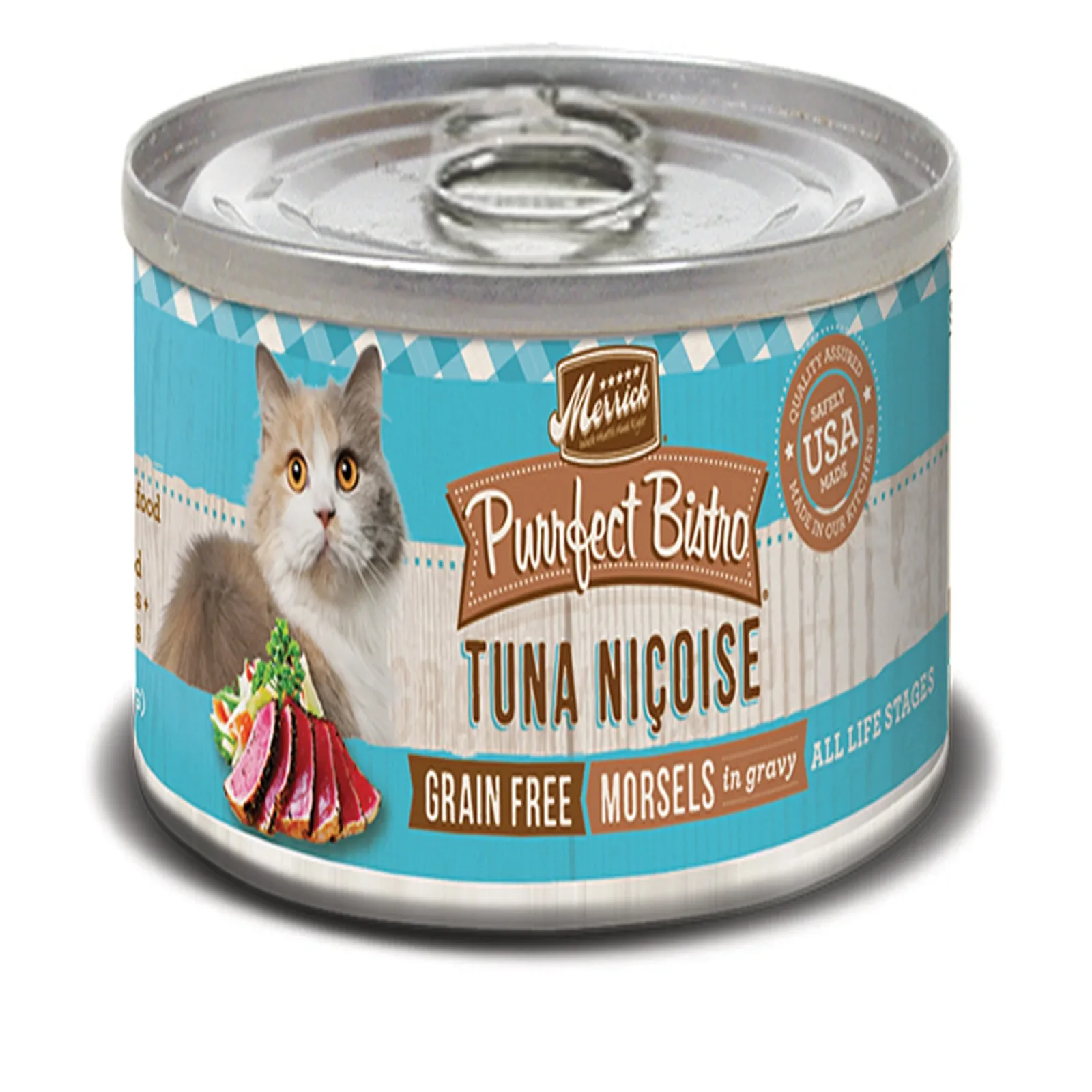Merrick Purrfect Bistro Tuna Nicoise Morsels in Gravy Wet Cat Food, 5.5 oz each, Case of 24