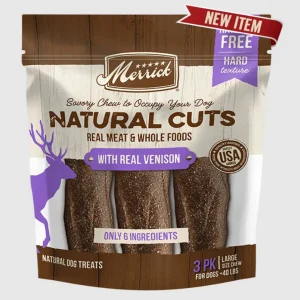 Merrick Venison Dog Chews - Premium Rawhide-Free, Large