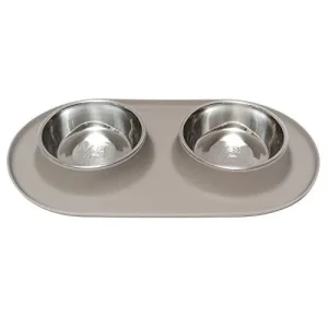 Mess D Dbl Feedr Gry 1.5 Cup{L-x}