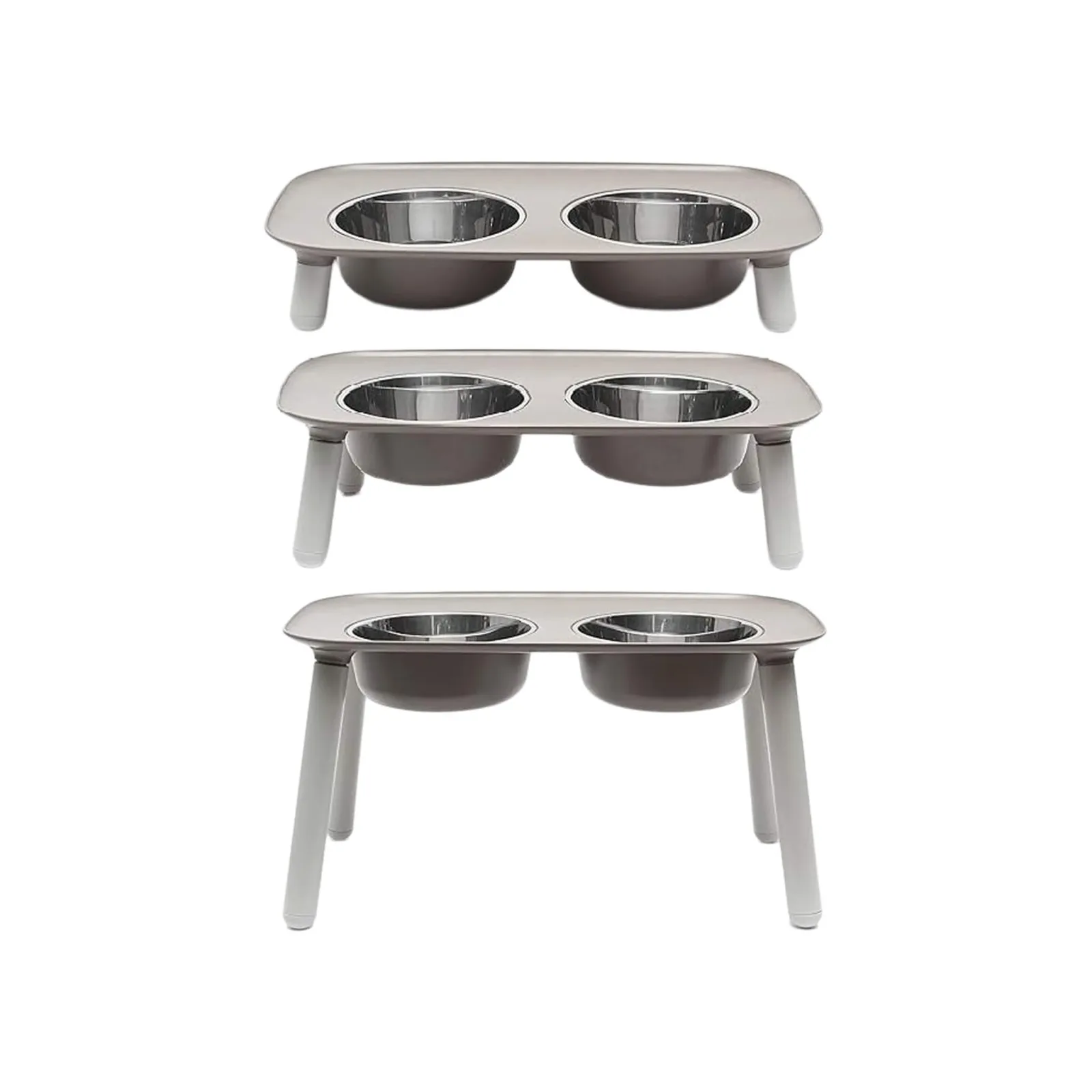 Messy Mutts Adjustable Elevated Double Dog Feeder with Stainless Steel Bowls - Image 2