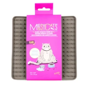 Messy Mutts Cat Silicone Interactive Feeding Mat Grey