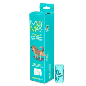 Messy Mutts Dog Advanced Biorecycle Poop Bag Teal 16 Rolls 240 ct