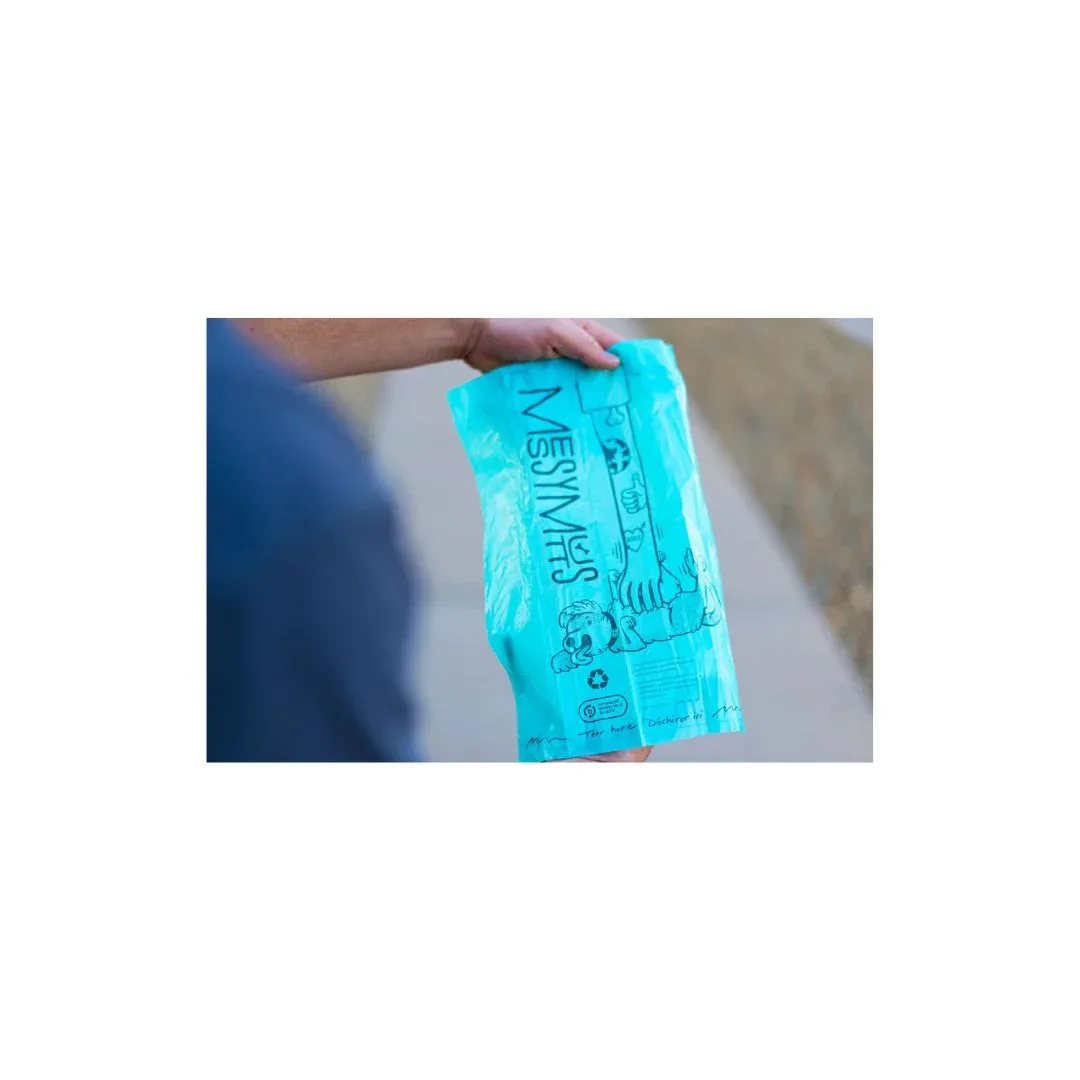 Messy Mutts Dog Advanced Biorecycle Poop Bag Teal 8 Rolls 120 ct - Image 2