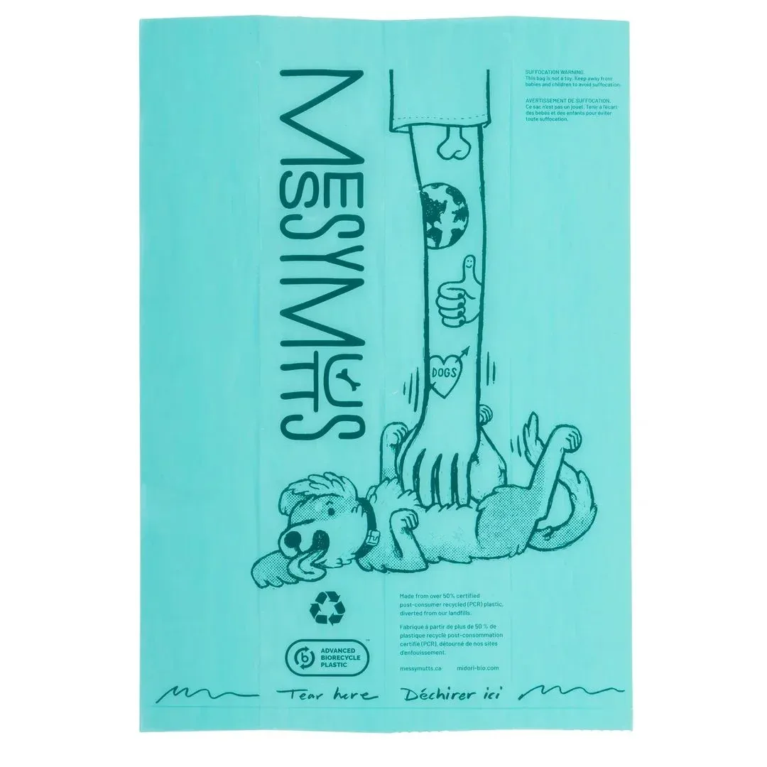 Messy Mutts Dog Advanced Biorecycle Poop Bag Teal Bulk, 365 ct - Image 2