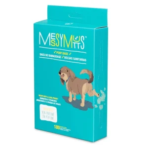 Messy Mutts Dog Advanced Biorecycle Poop Bag Teal Tie Up Handle Teal 180 ct
