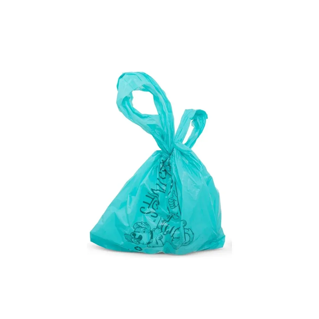 Messy Mutts Dog Advanced Biorecycle Poop Bag Teal Tie Up Handle Teal 180 ct - Image 2
