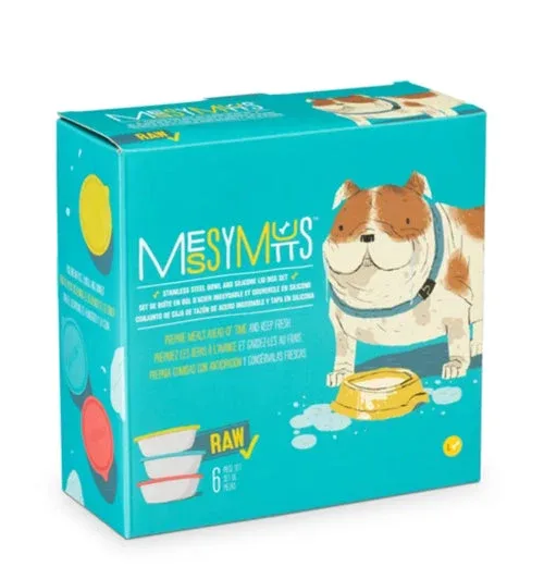 Messy Mutts Dog Bowl and Lid Set 6 Cup, 6-Count