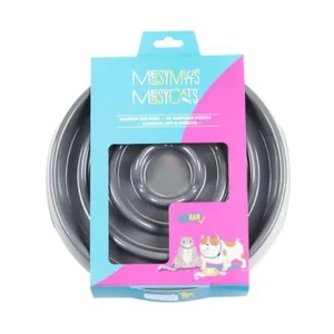 Messy Mutts Dog Cat Slow-Feeder, Gray 1.75 Cups