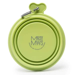 Messy Mutts Dog Collapsible Bowl, Green 1.5 Cup