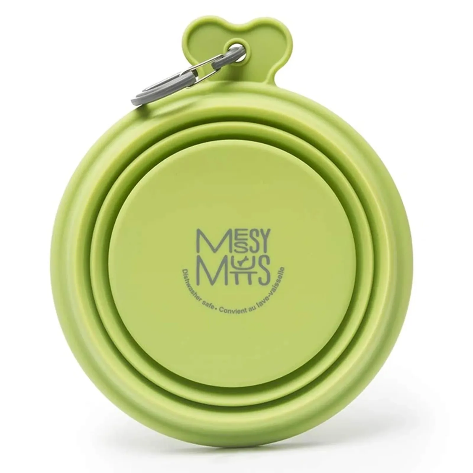 Messy Mutts Dog Collapsible Bowl, Green 1.5 Cup