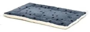 Midwest lb40222FVBLS Quiet Time Reversible Floor Bed 21X12 Blue/Black Paw Print {L+1} 277651 - Image 2