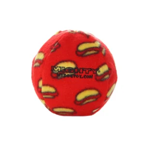Mighty NO STUFF Ball Durable Squeaky Dog Toy Red 4 in, Medium