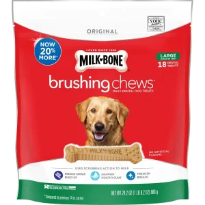 Milk-Bone Brushing Chews Dog Treat Original LG 50+lb 18ct