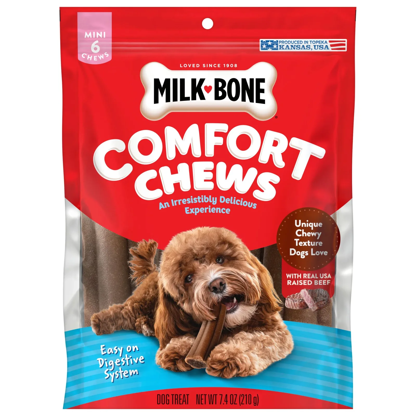 Milk-Bone Mini Comfort Chews Dog Treats Beef 7.4 oz
