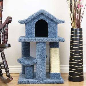 Mini Cat Pagoda House — Solid Wood Cat Hideaway & Lounge for Small Cats