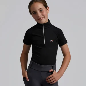 Mini Remisa Girl's Technical Short Sleeve Riding Top Black