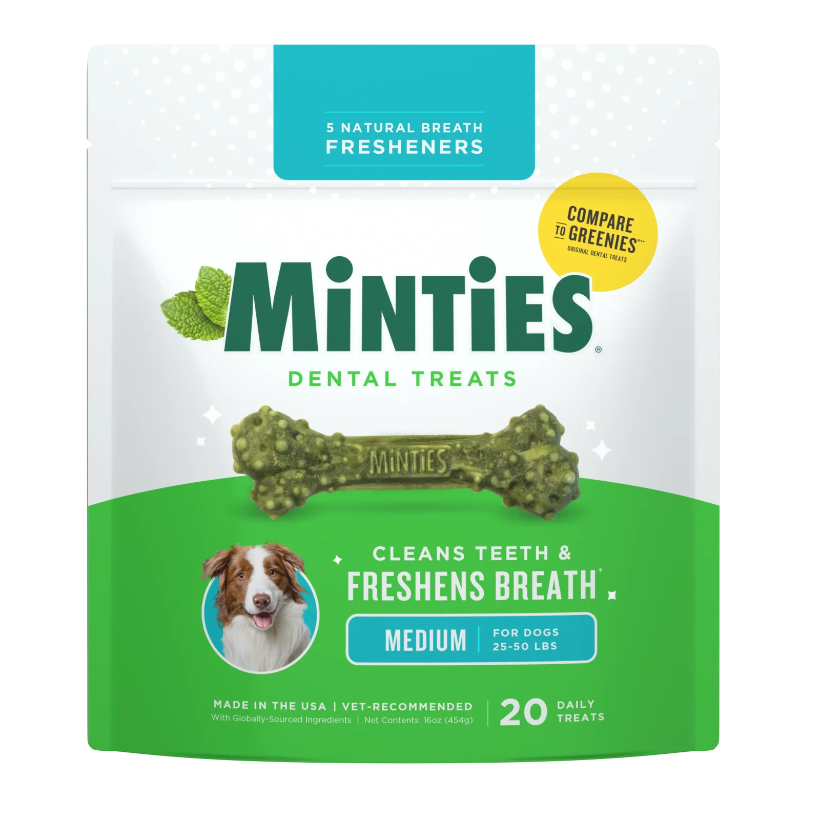 Minties Dog Dental Bone Treats Medium