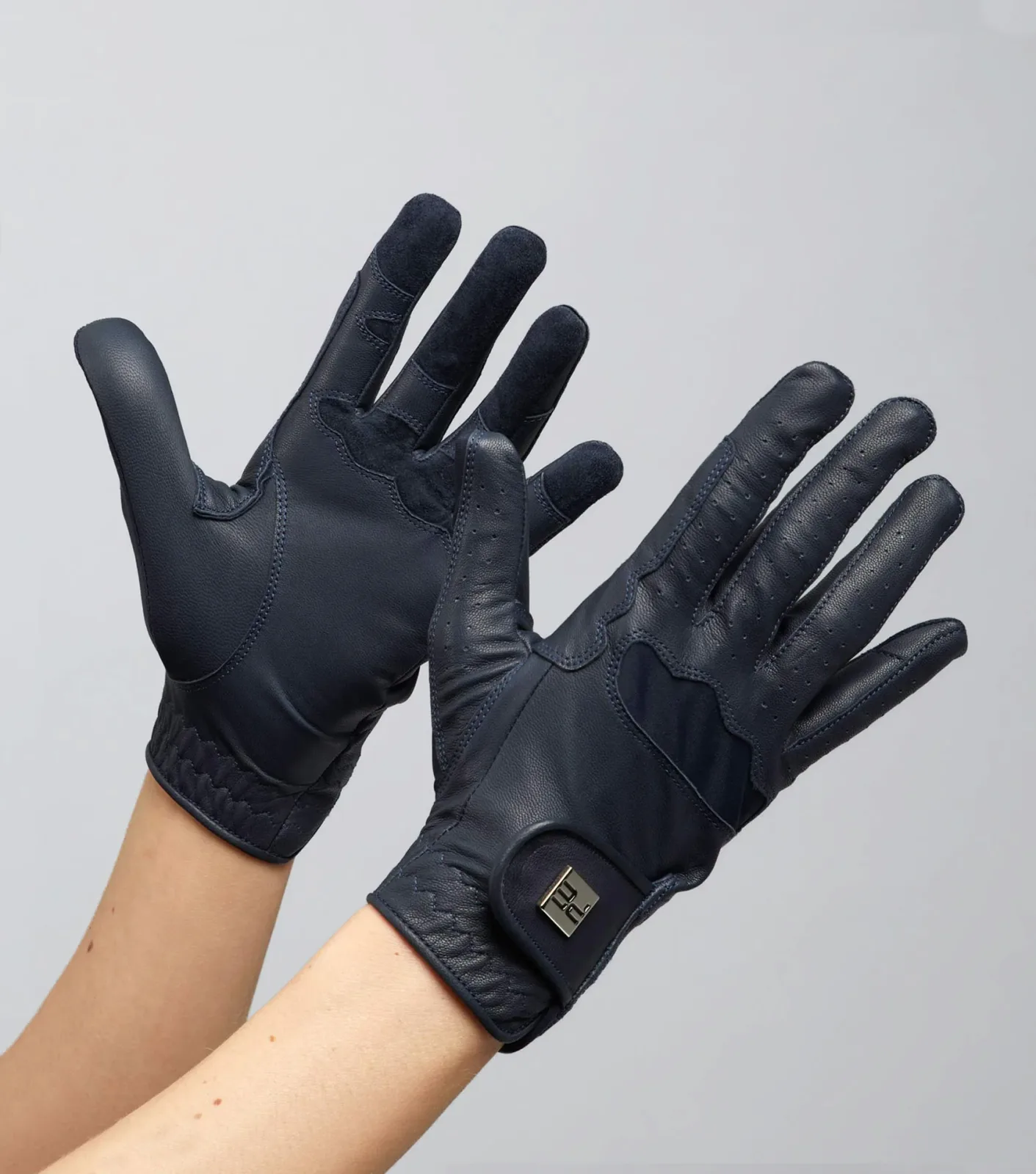 Mizar Ladies Leather Riding Gloves Navy