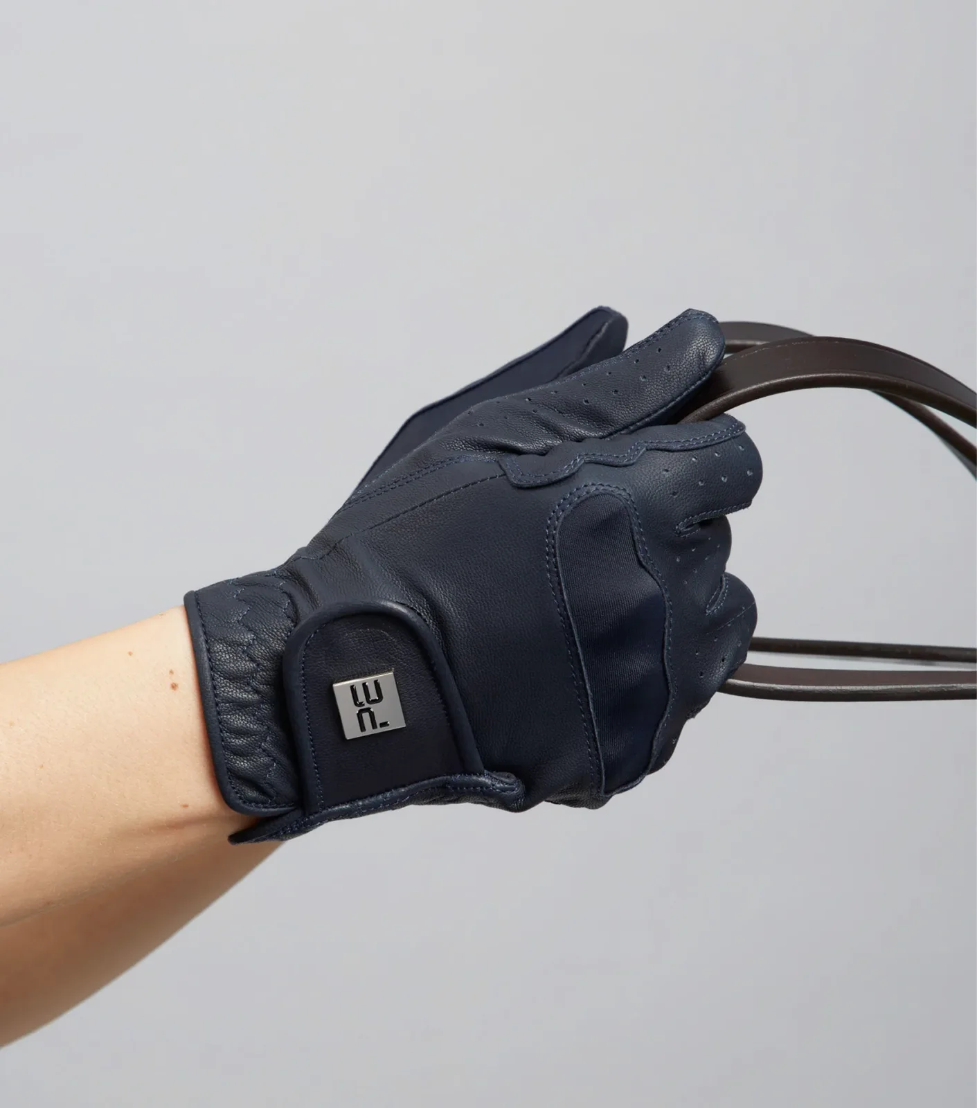 Mizar Ladies Leather Riding Gloves Navy - Image 2