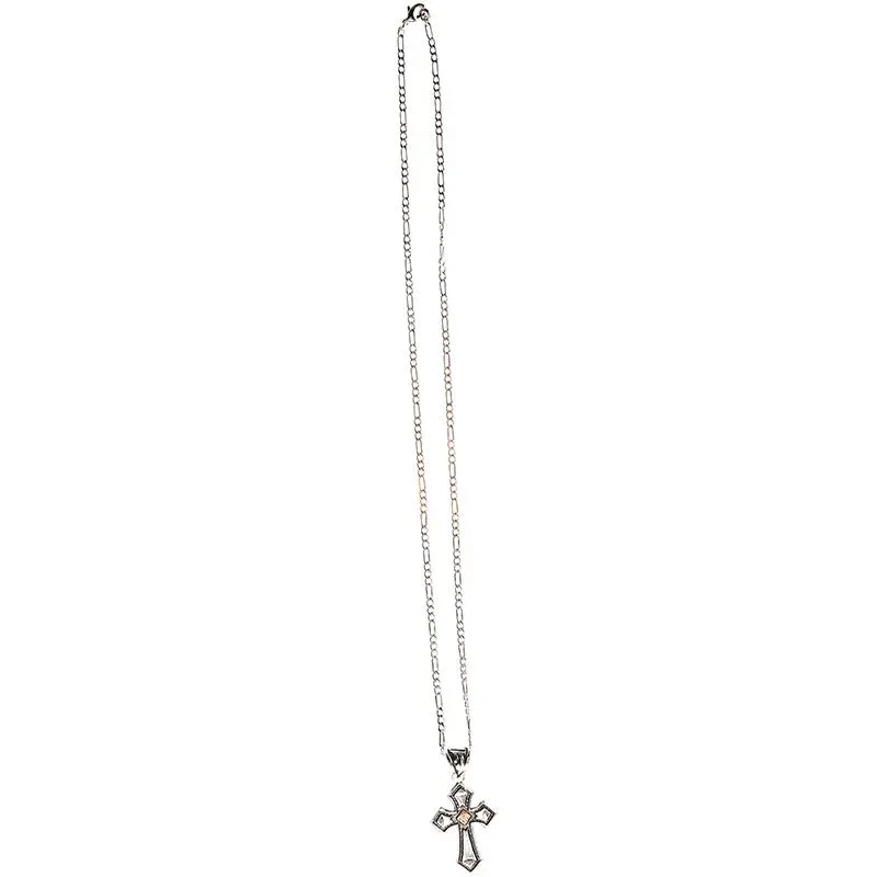 Montana Silversmiths Antique Silver and Copper Cross Necklace - Image 2