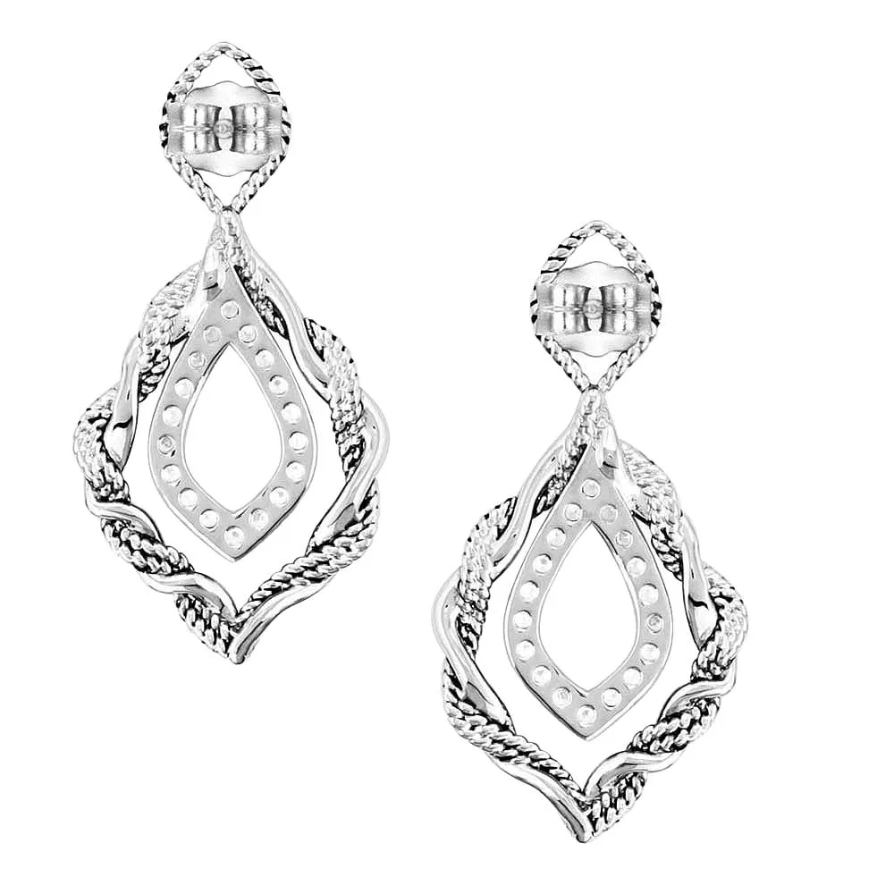 Montana Silversmiths Twisted Time Crystal Turquoise Earrings - Image 2