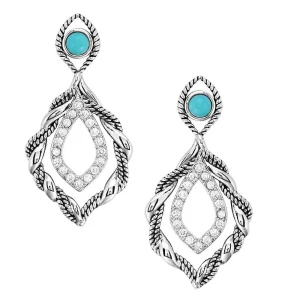 Montana Silversmiths Twisted Time Crystal Turquoise Earrings