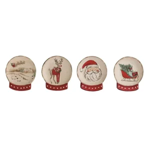 Mud Pie Assorted Snow Globe Tidbit Plate
